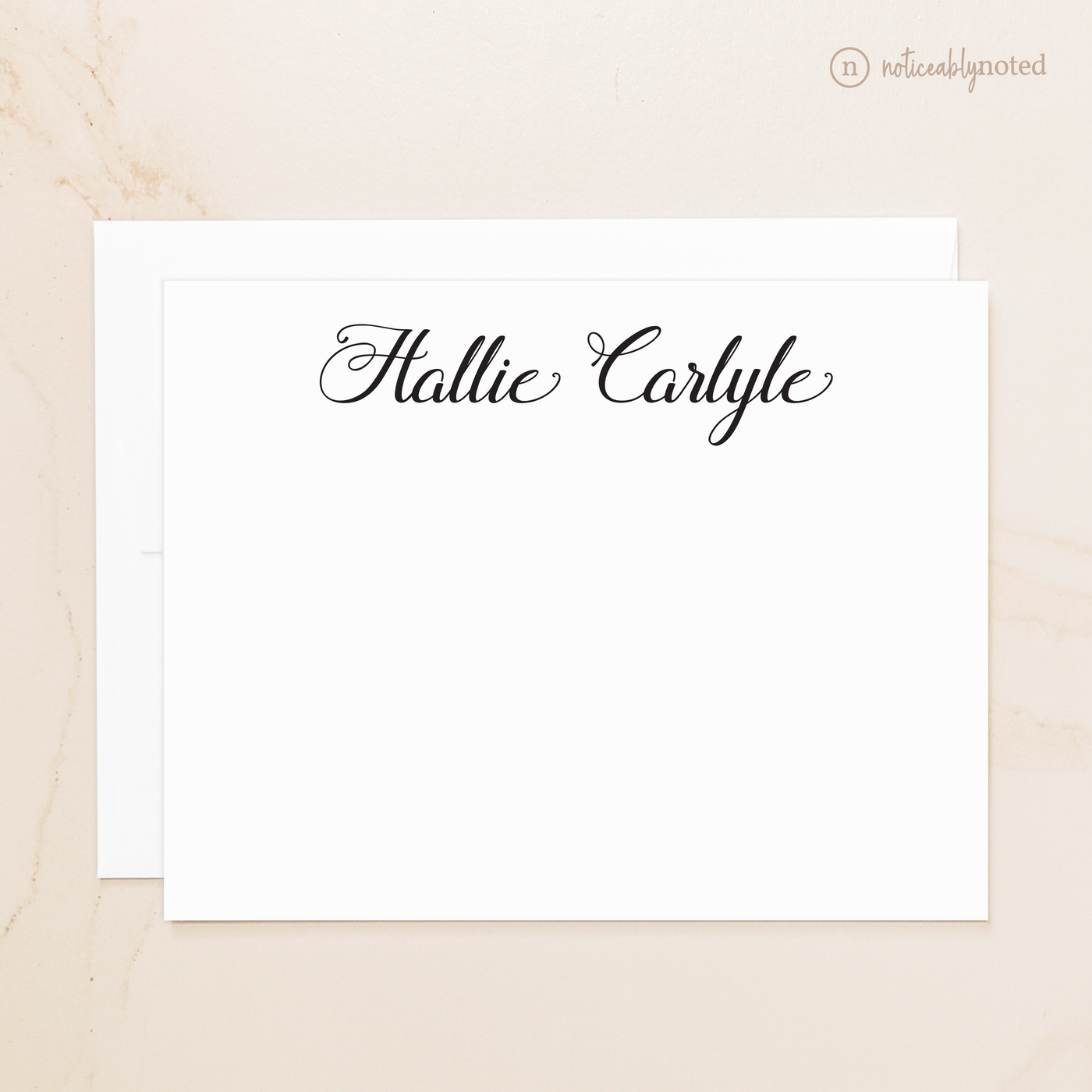 Calligraphy Personalized Note Cards | Noticeably Noted