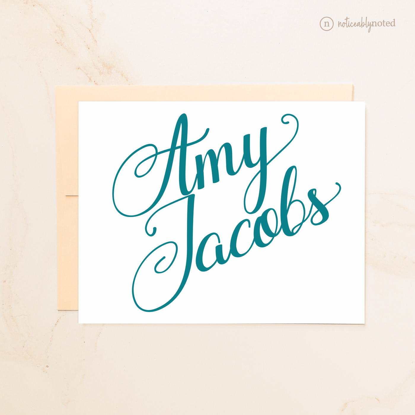Calligraphy Personalized Note Cards | Noticeably Noted