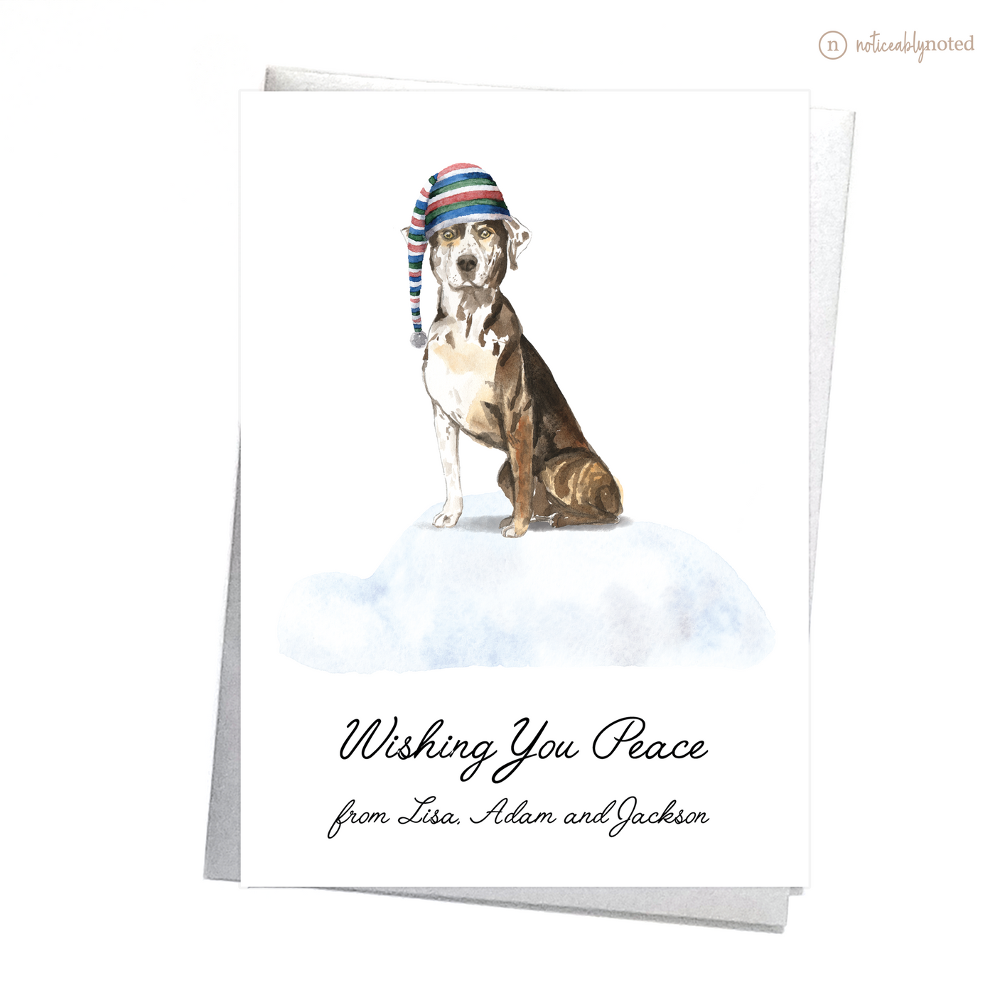 Catahoula Leopard Dog Christmas Card | Noticeably Noted