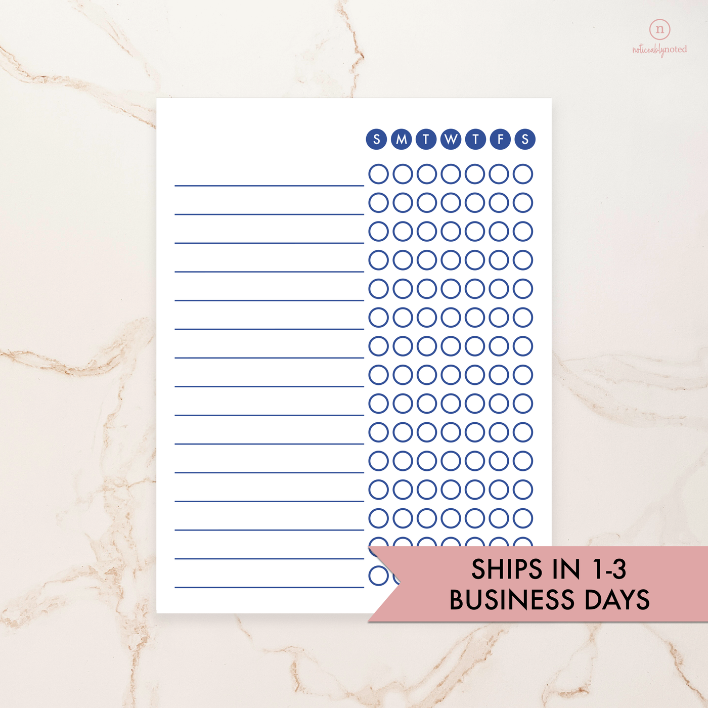Blue Weekly Notepad - Ships in 1-3 Business Days | Noticeably Noted
