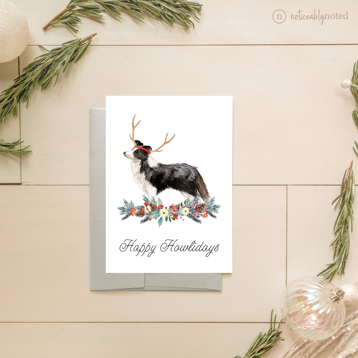 Collie Dog Holiday Card | Noticeably Noted