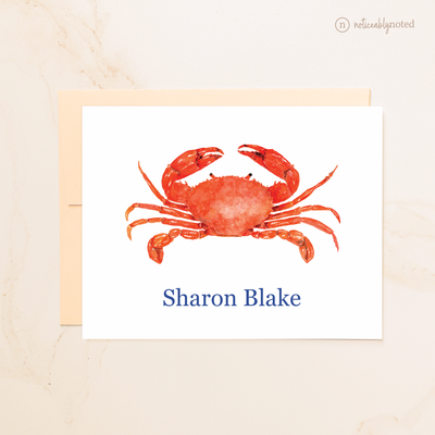 Crab Personalized Folded Note Cards