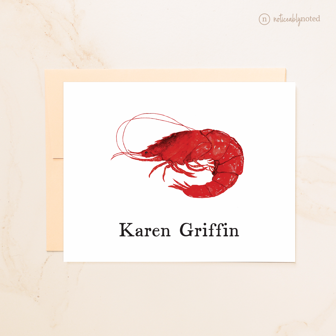 Crawfish Personalized Folded Note Cards