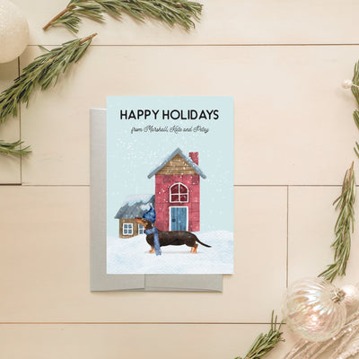 Black Dachshund Holiday Card | Noticeably Noted