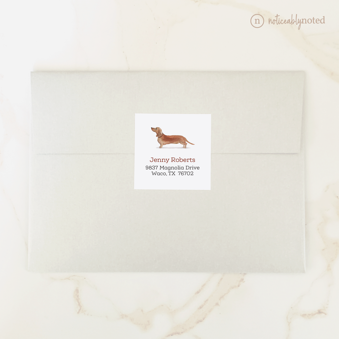 Dachshund Dog Square Address Labels