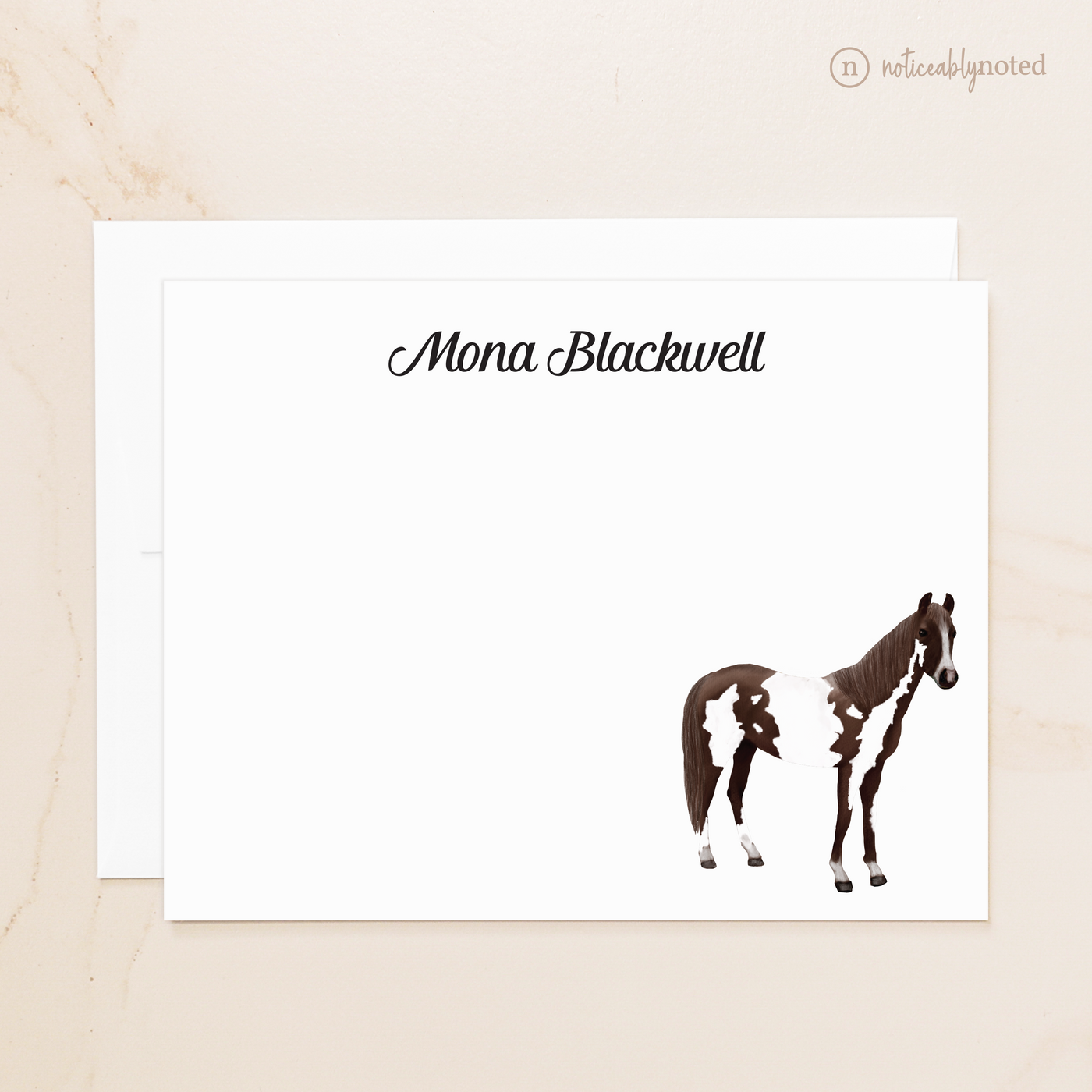 Dark Brown Bay Overo Horse Flat Cards (#10)