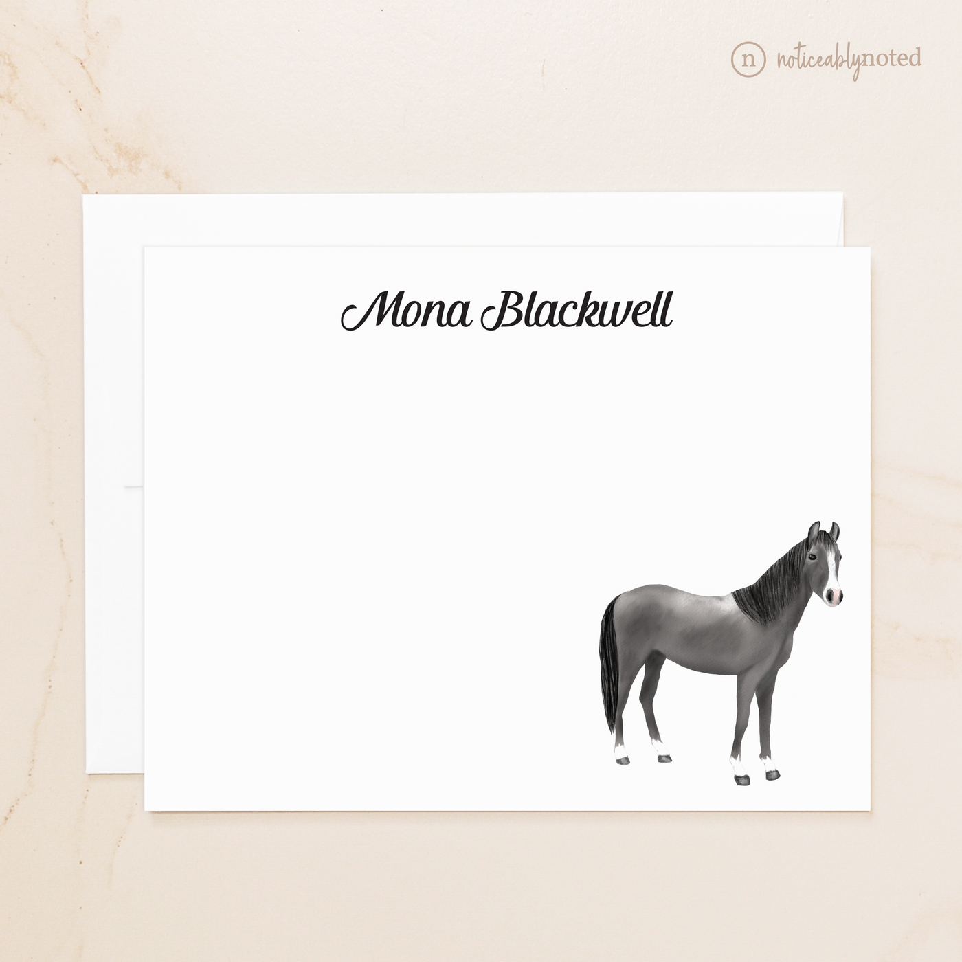 Dark Gray Horse Flat Cards (#3)