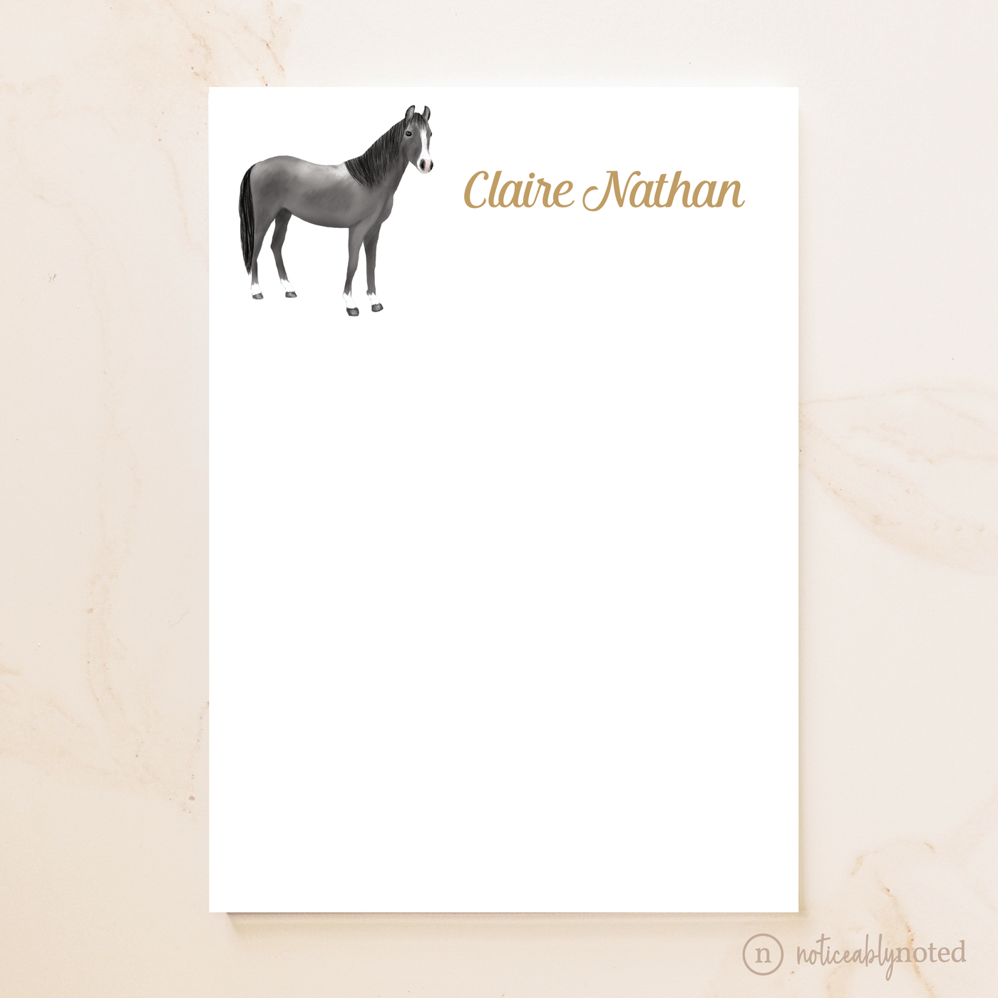 Dark Gray Horse Notepad (#3)