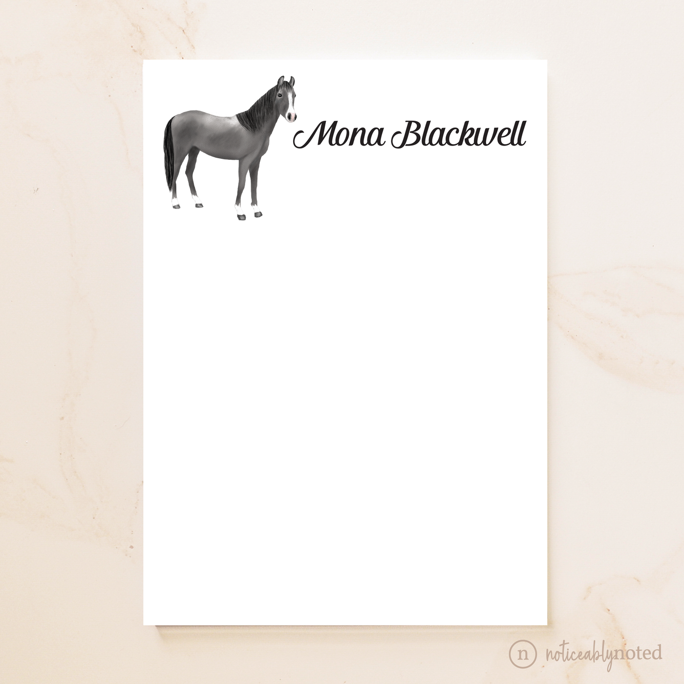 Dark Gray Horse Notepad (#3)