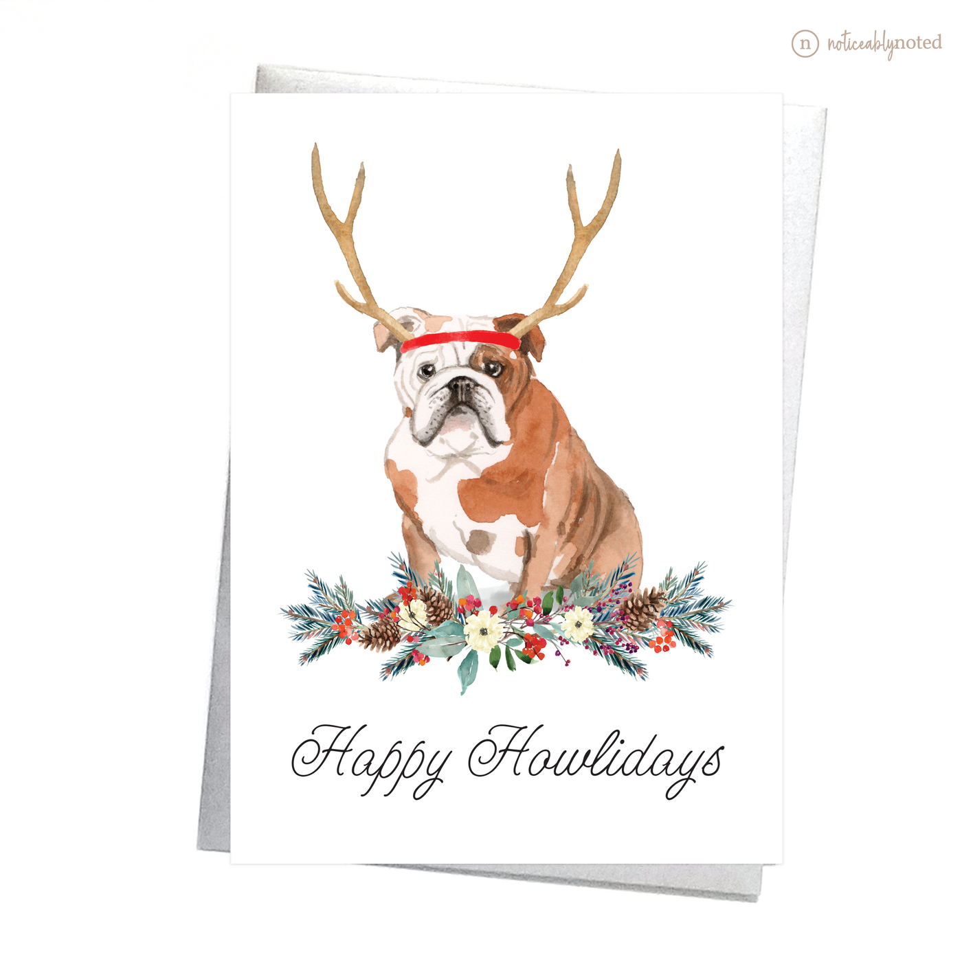 English Bulldog Holiday Card | Noticeably Noted
