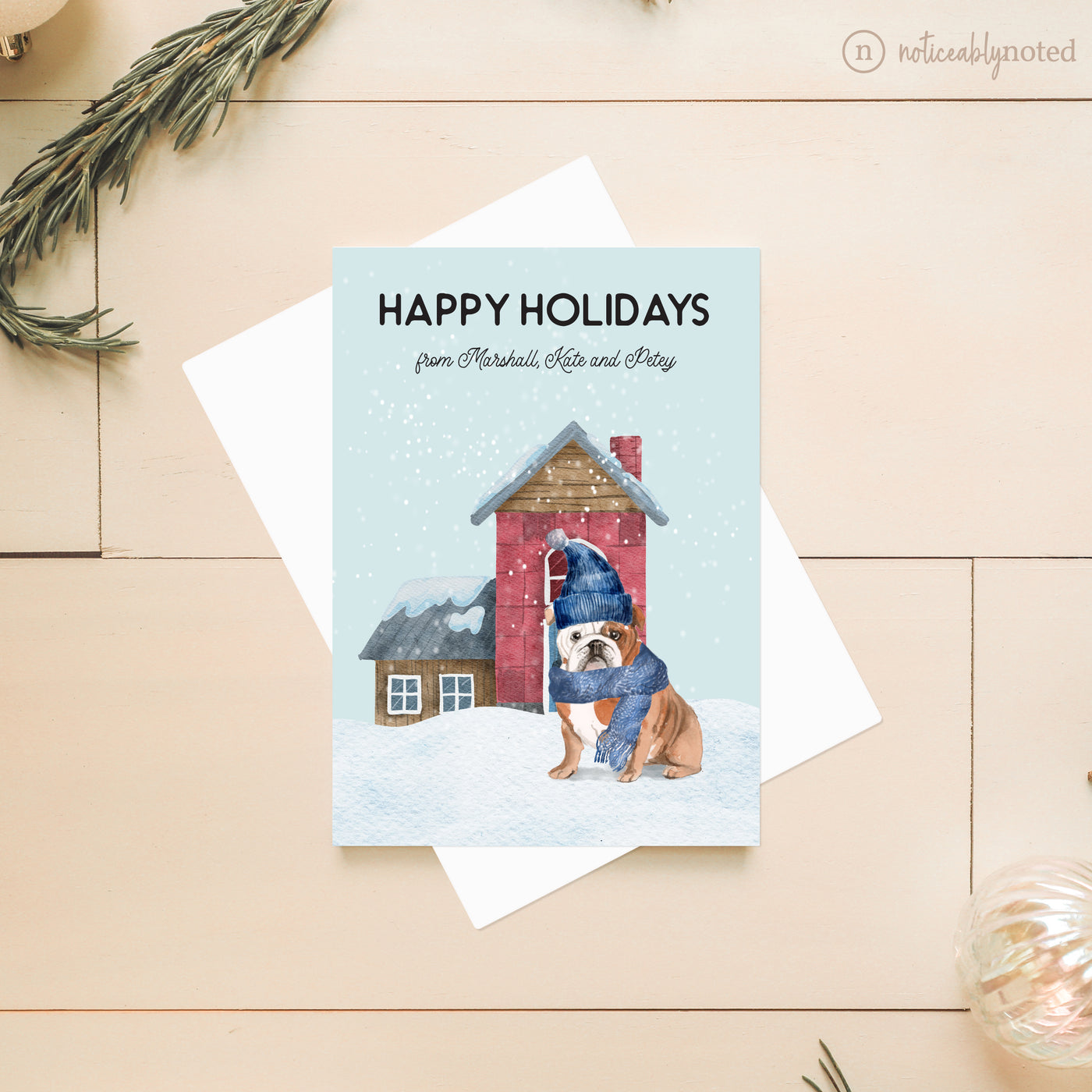 English Bulldog Christmas Card | Noticeably Noted