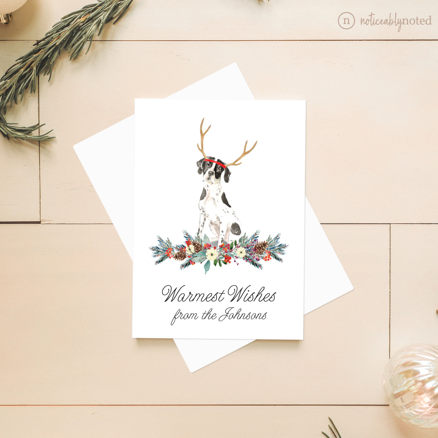 English Pointer Dog Christmas Card | Noticeably Noted