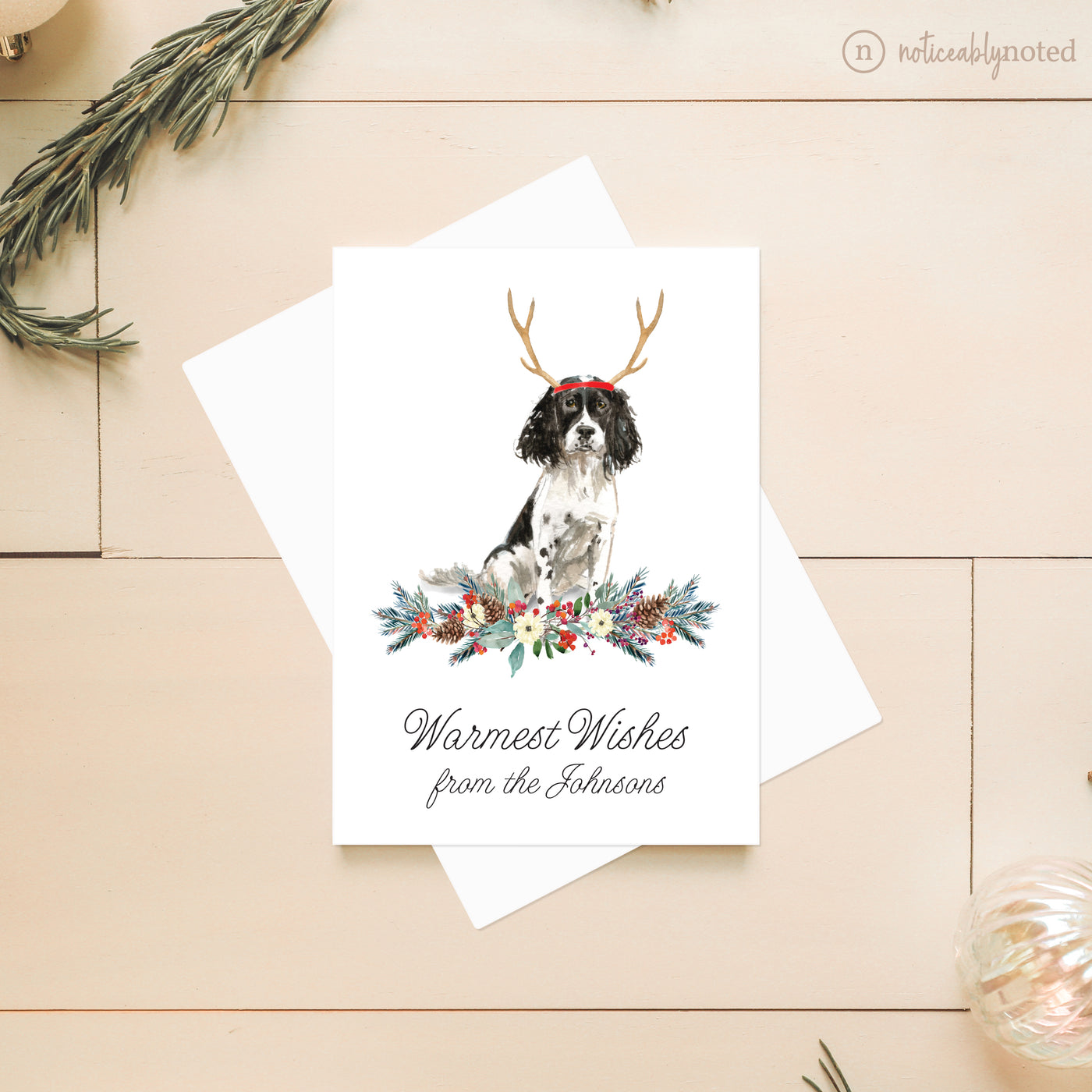 English Springer Dog Holiday Card | Noticeably Noted
