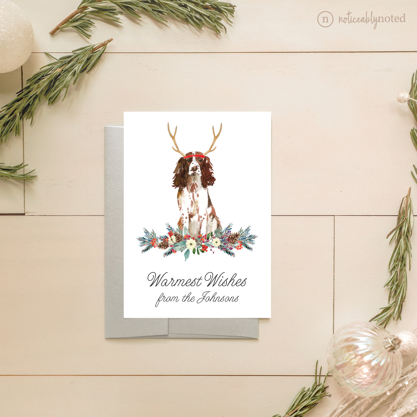 English Springer Dog Holiday Greeting Cards | Noticeably Noted