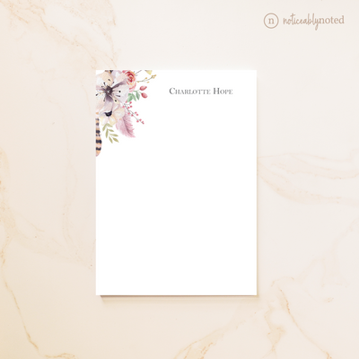 Feather Floral Personalized Notepad