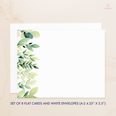 Greenery Flat Note Cards - Dimensions | Noticeably Noted