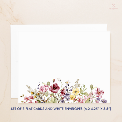 Wildflowers Flat Note Cards - Dimensions | Noticeably Noted