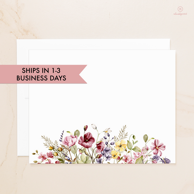 Wildflowers Flat Note Cards - Ships in 1-3 Business Days | Noticeably Noted