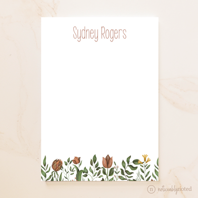 Floral Row Personalized Notepad
