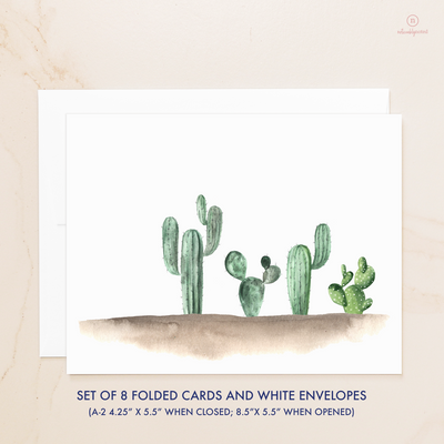 Cacti Folded Cards - Dimensions | Noticeably Noted