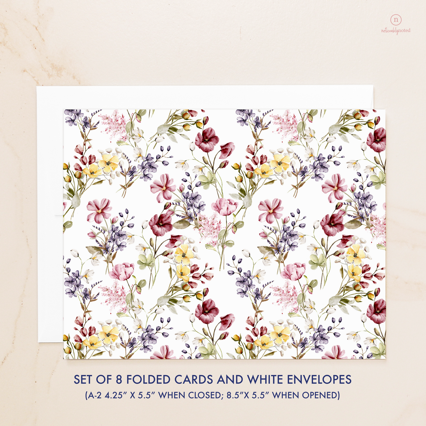 Wildflowers Folded Cards - Dimensions | Noticeably Noted