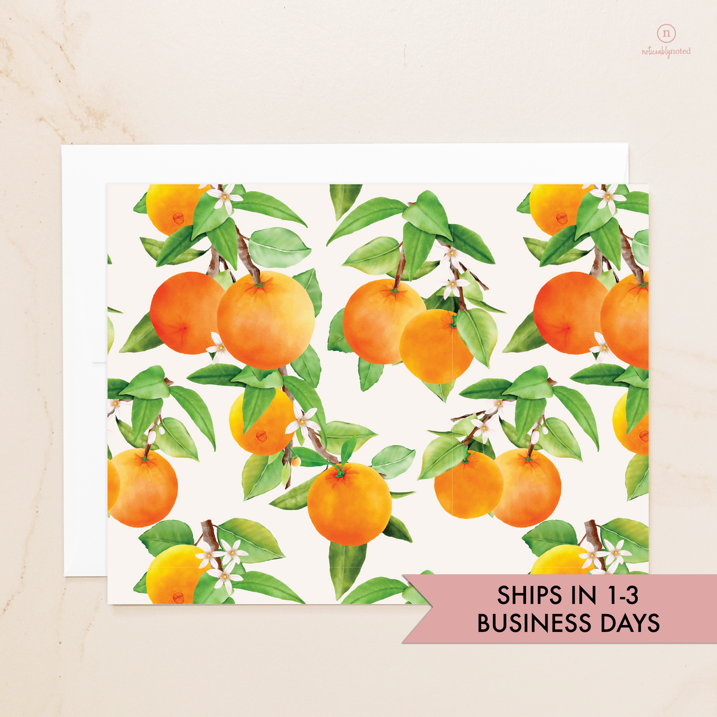 Oranges Folded Note Cards - Ships in 1-3 Business Days | Noticeably Noted