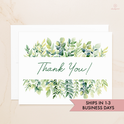 Greenery Thank You Cards - Ships in 1-3 Business Days | Noticeably Noted