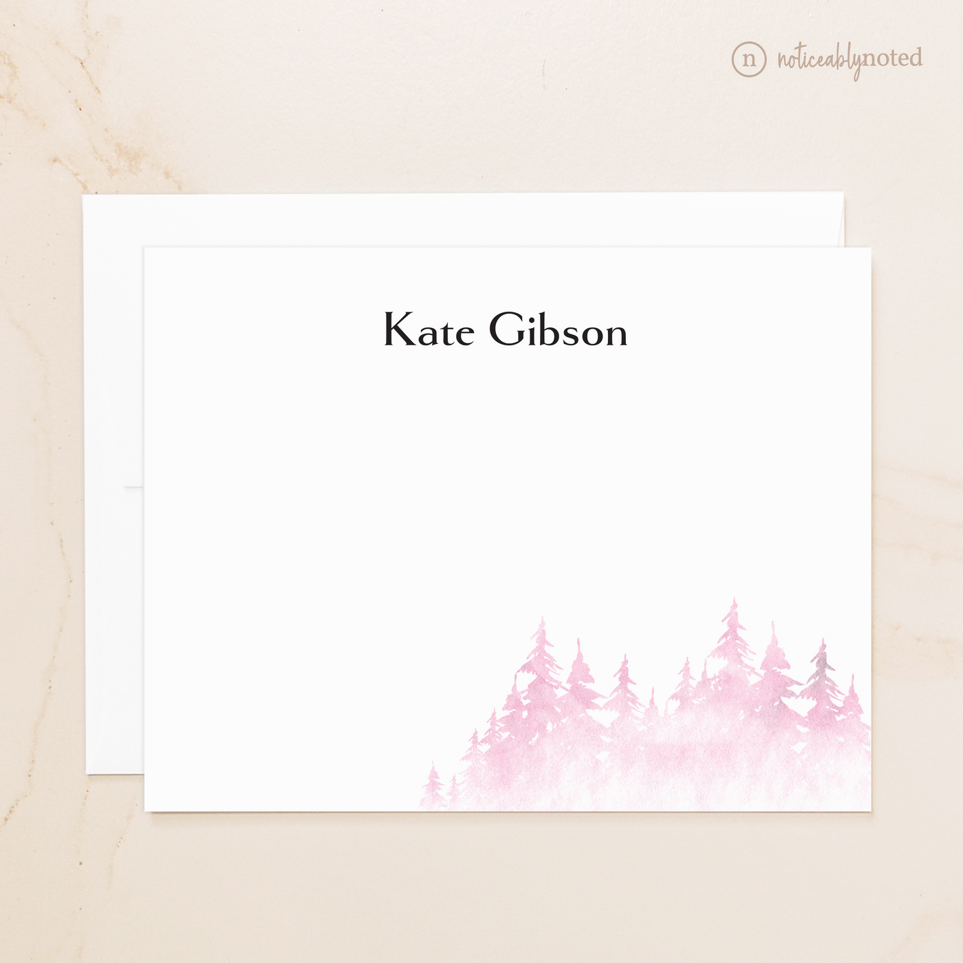 Pink Forest Personalized Flat Cards