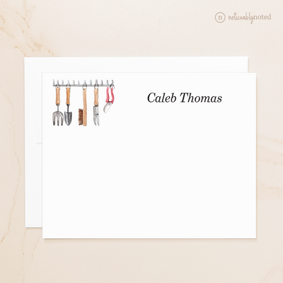 Garden Tools Personalized Flat Note Cards
