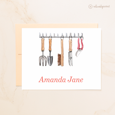 Gardening Tools Personalized Folded Note Cards