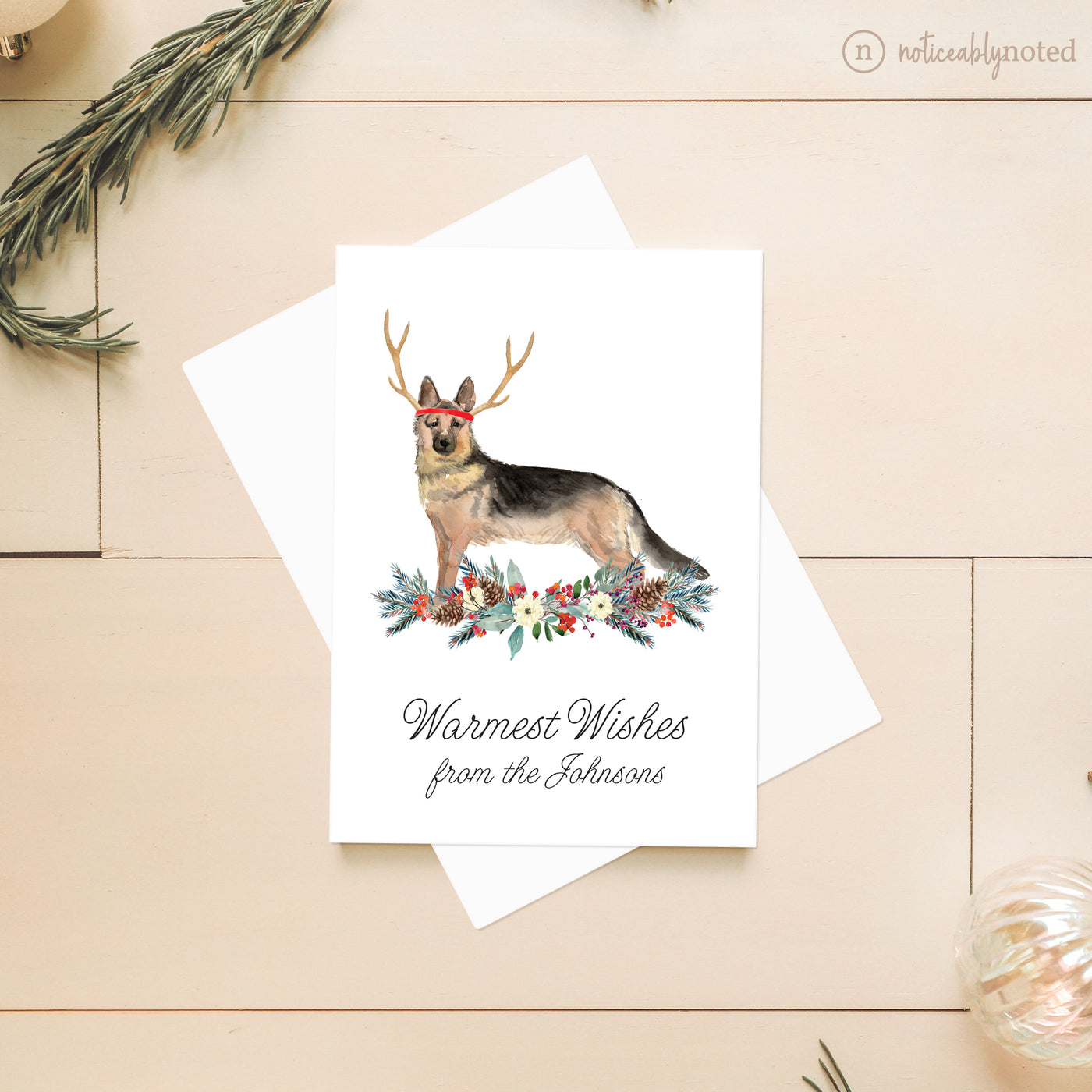 German Shepherd Dog Holiday Card | Noticeably Noted