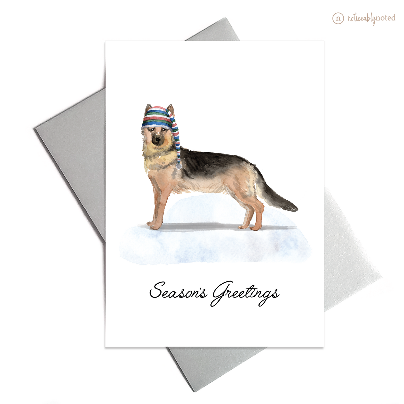 German Shepherd Dog Holiday Card | Noticeably Noted