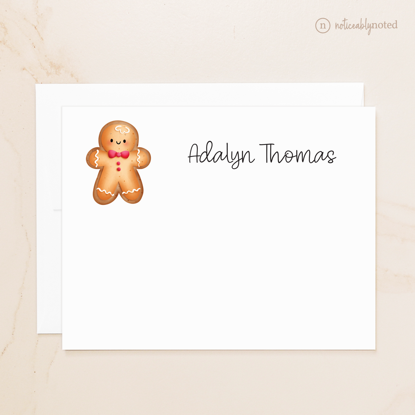 Gingerbread Cookie Personalized Flat Cards