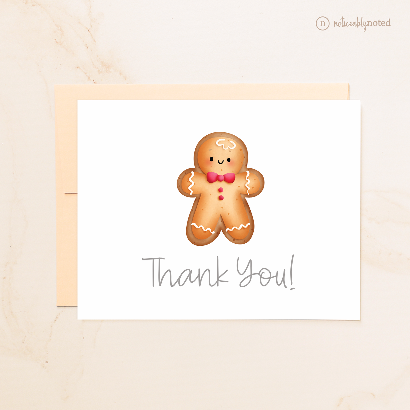 Gingerbread Cookie Folded Thank You Cards | Noticeably Noted