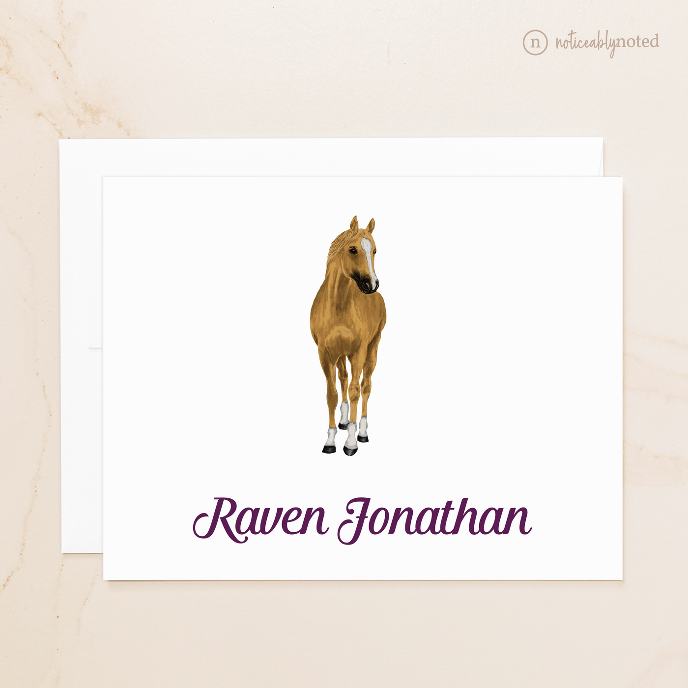 Golden Champagne Horse Folded Cards (#36)