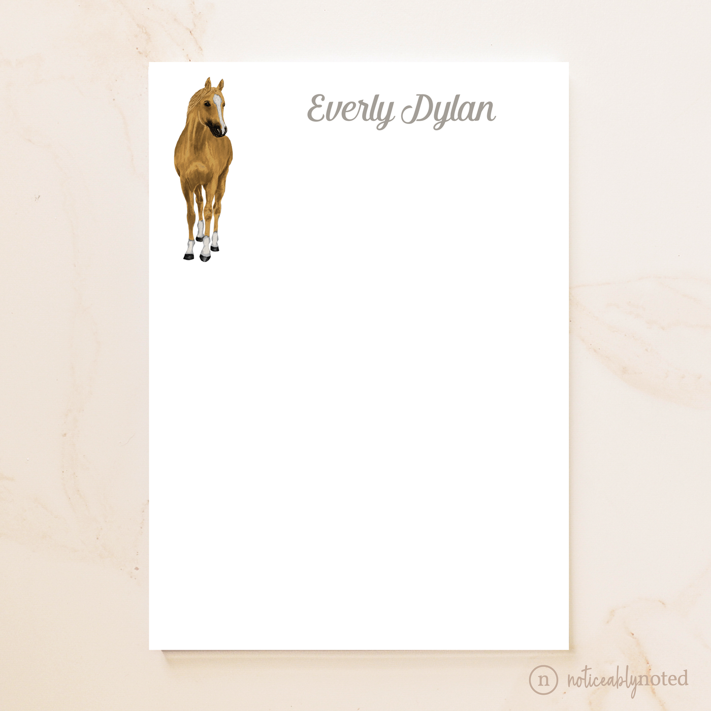 Golden Champagne Horse Notepad (#36)
