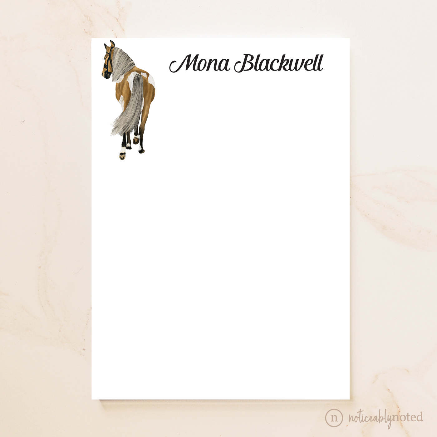 Golden Champagne Overo Horse Notepad (#25)