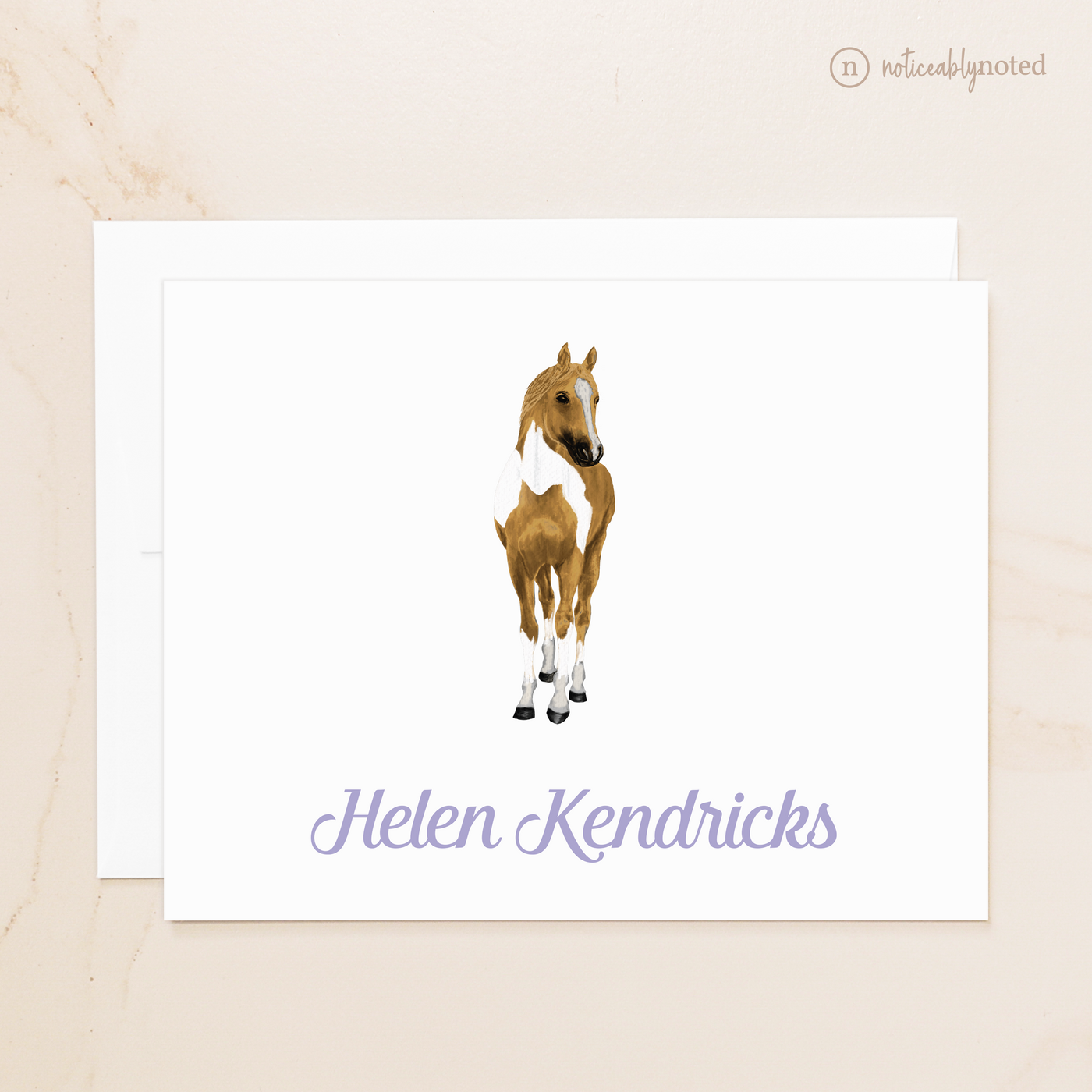 Golden Champagne Tobiano Horse Folded Cards (#37)