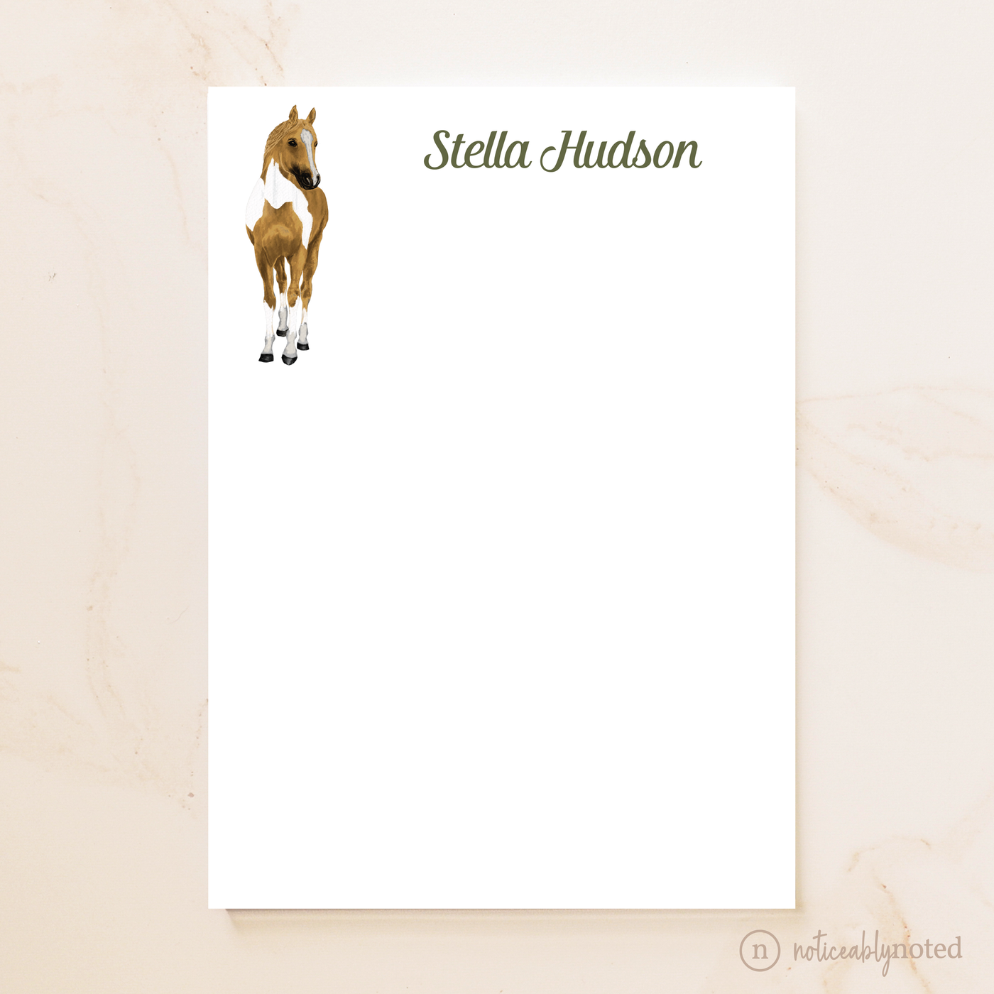 Golden Champagne Tobiano Horse Notepad  (#37)