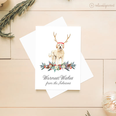 Golden Doodle Dog Holiday Greeting Cards | Noticeably Noted