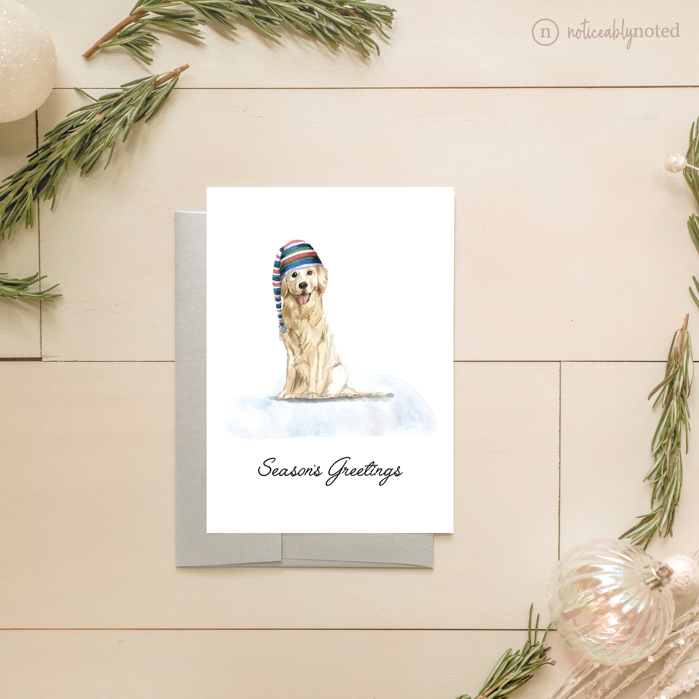 Golden Retriever Dog Christmas Card | Noticeably Noted