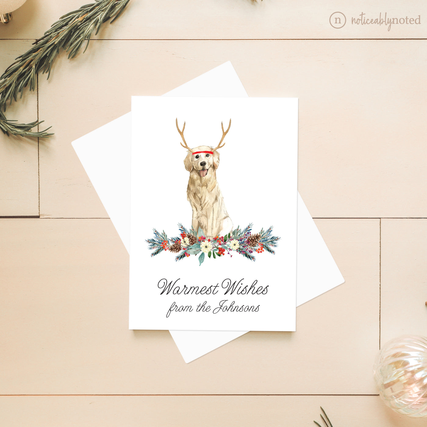 Golden Retriever Dog Christmas Card | Noticeably Noted