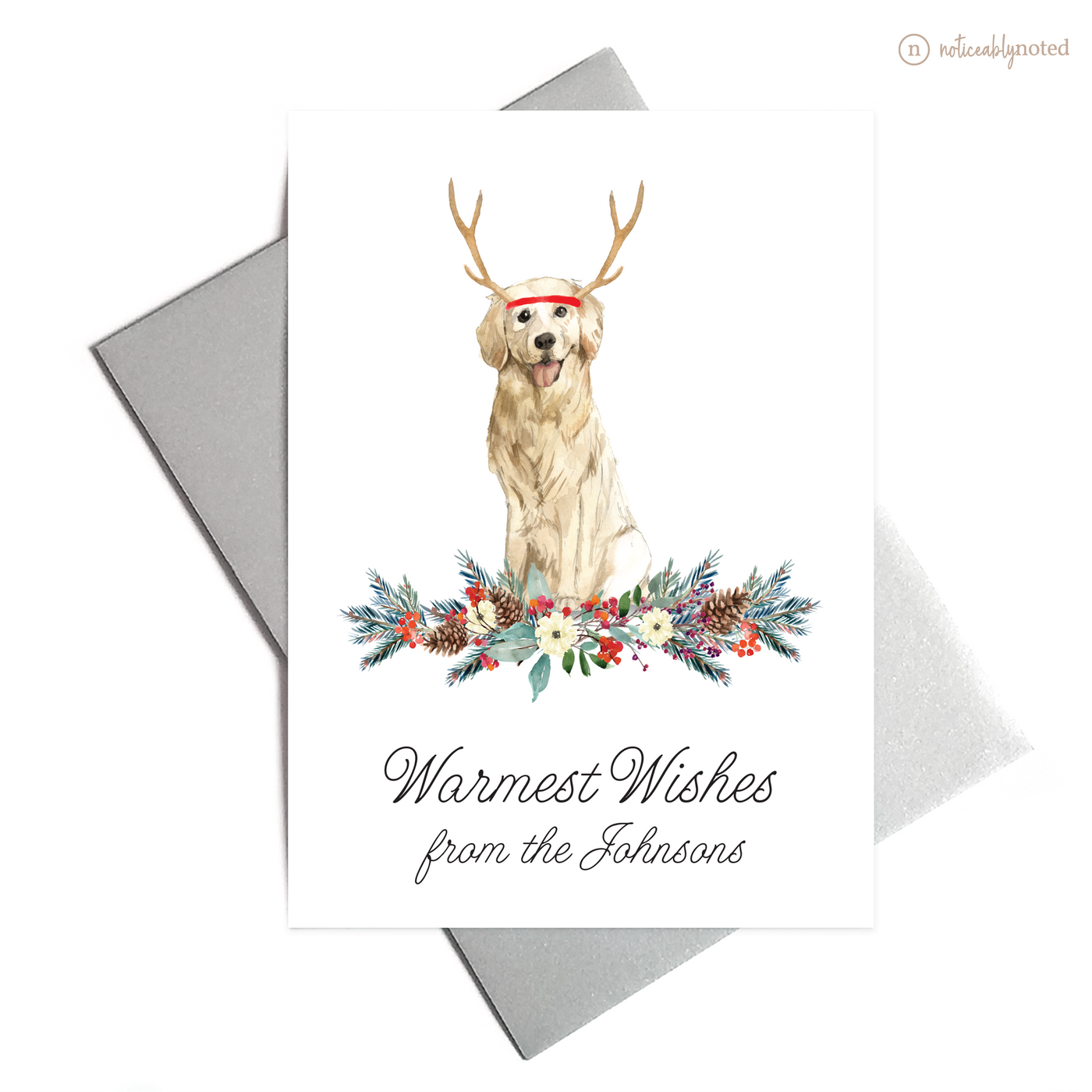 Golden Retriever Dog Christmas Cards | Noticeably Noted