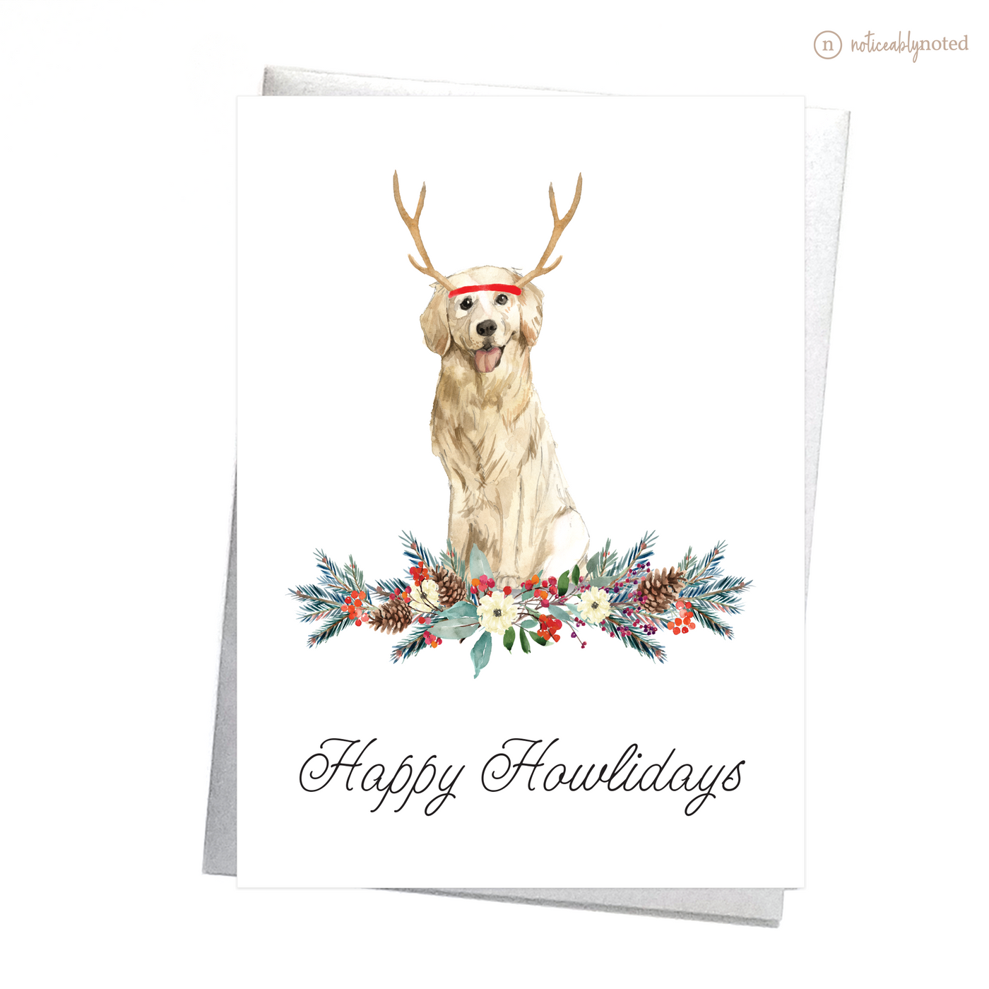 Golden Retriever Dog Holiday Greeting Cards | Noticeably Noted