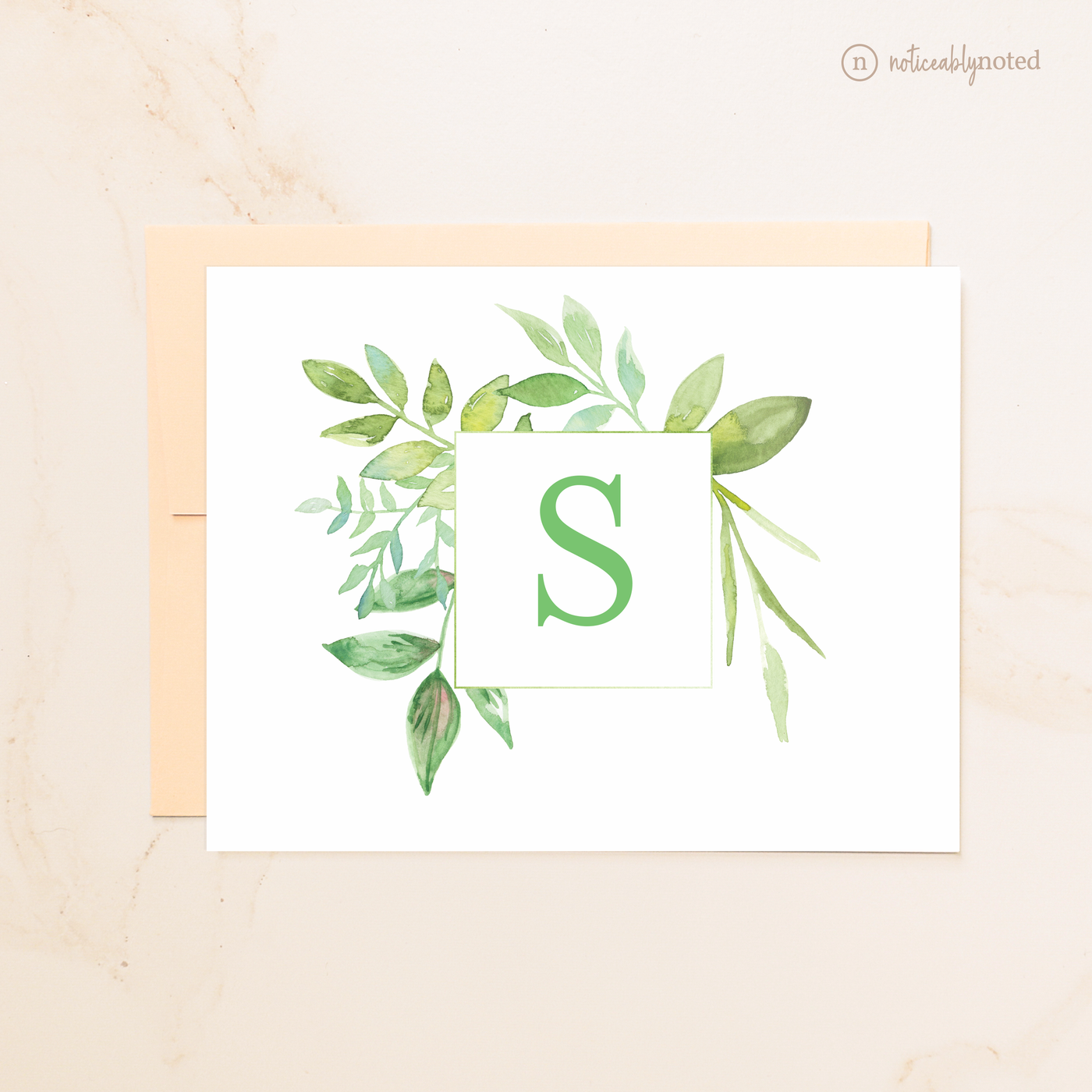 Plant Monogram Folded Cards | Noticeably Noted