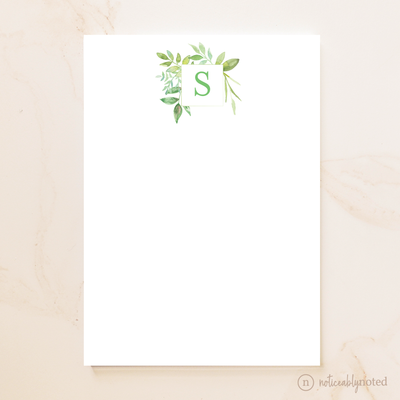 Monogrammed Greenery Personalized Notepad | Noticeably Noted