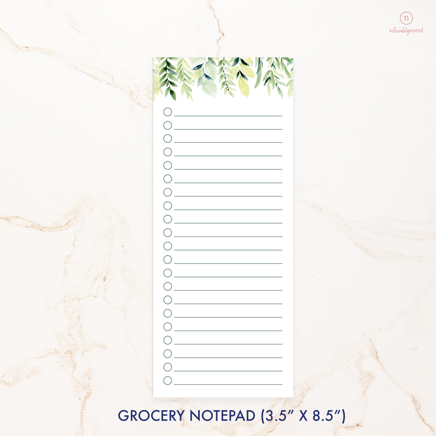 Greenery Notepad - Dimensions | Noticeably Noted