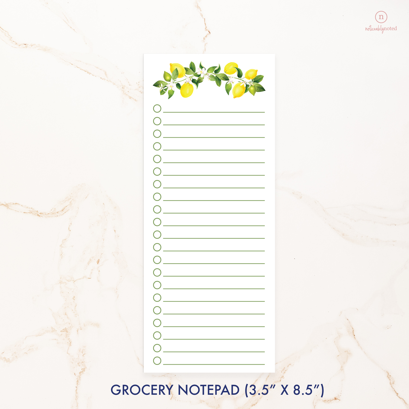 Lemon Notepad - Dimensions | Noticeably Noted