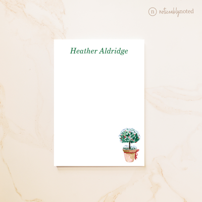 Holly Topiary Personalized Notepad