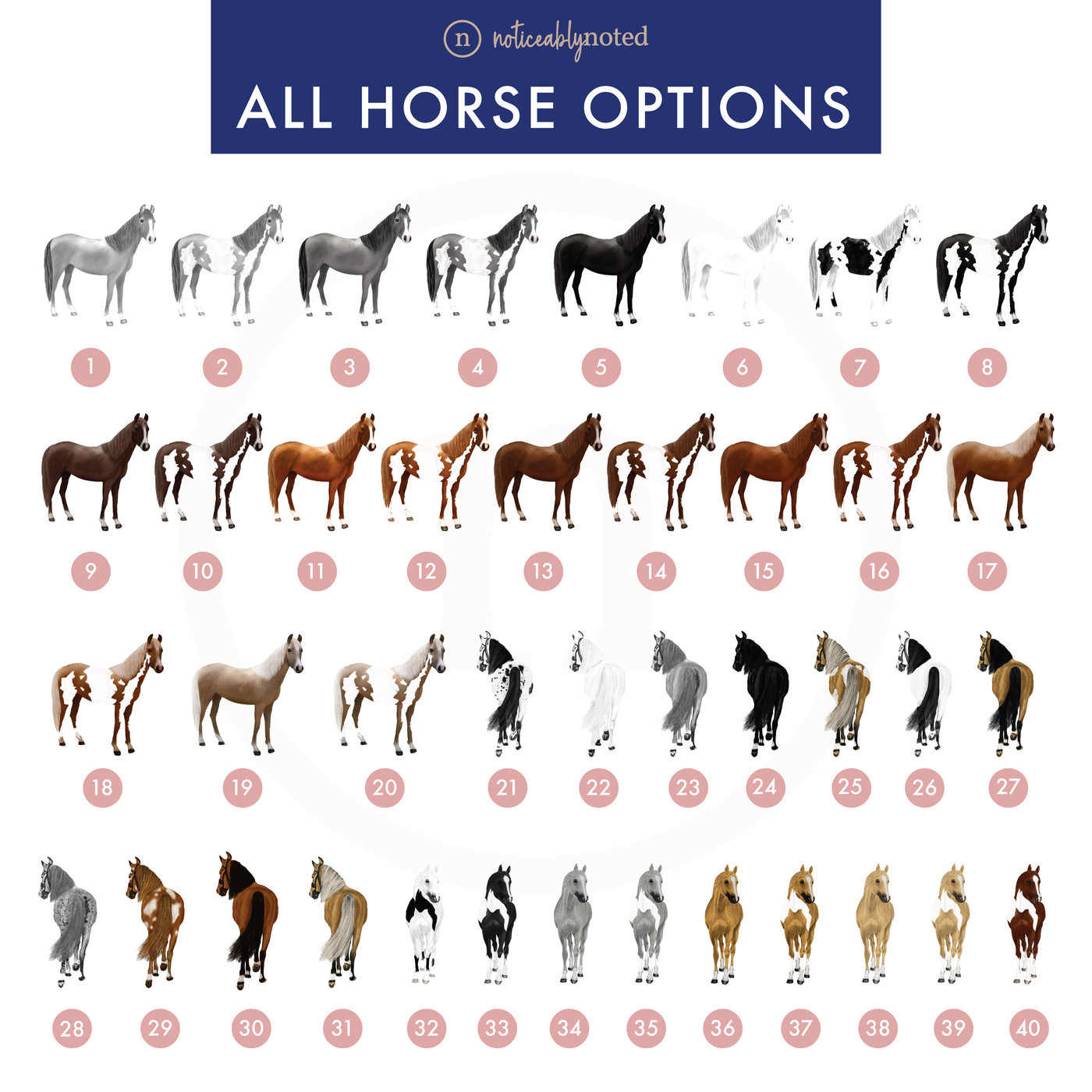 Light Brown Bay Horse Folded Cards (#19)